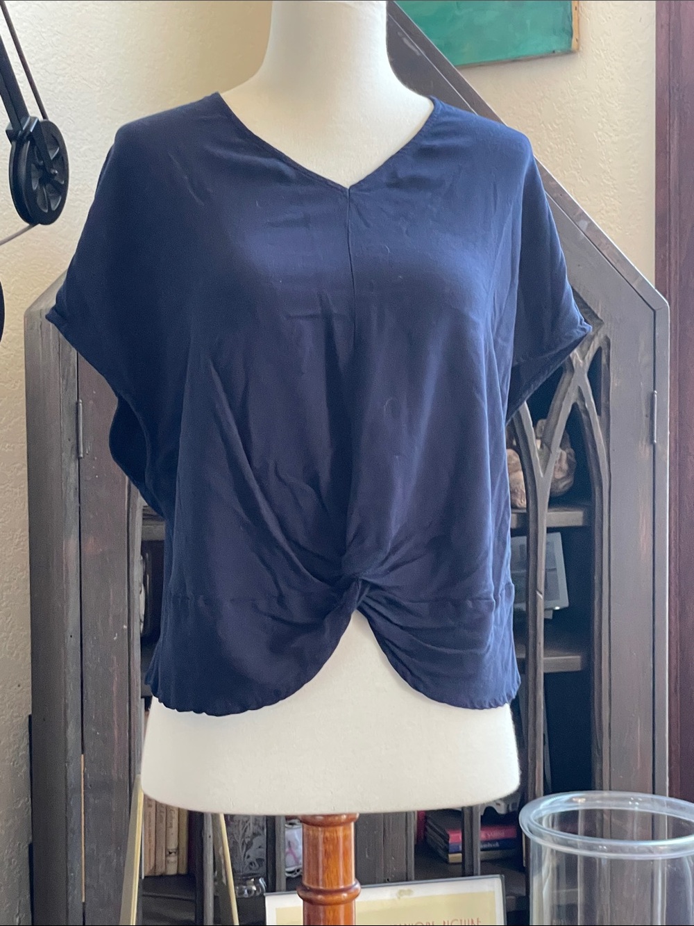Splendid Collection Navy Twist Front Tshirt